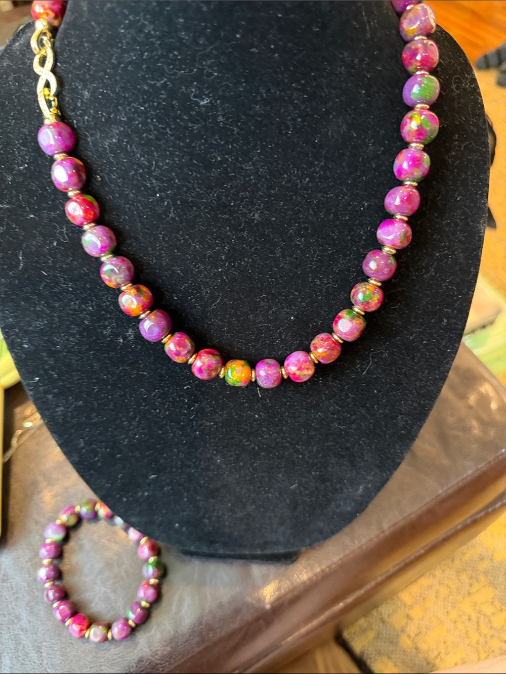 Handcrafted Sugilite Multicolor Pink Bead Necklace